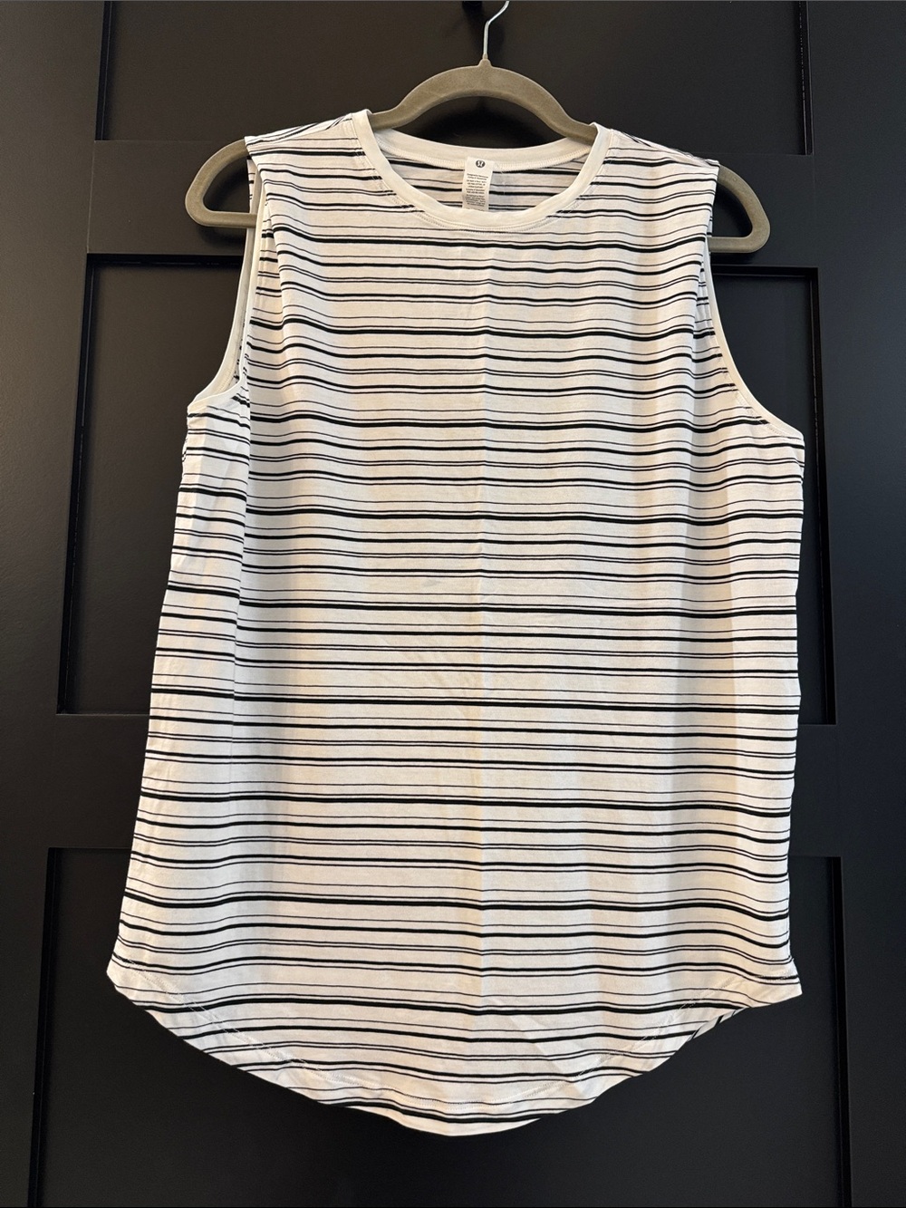 lululemon athletica White Tank with Black Stripes